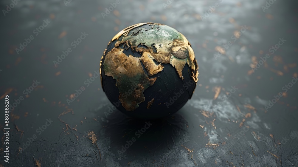 A minimally detailed black globe, focusing on the continents. A minimally detailed black globe, focusing on the continents.