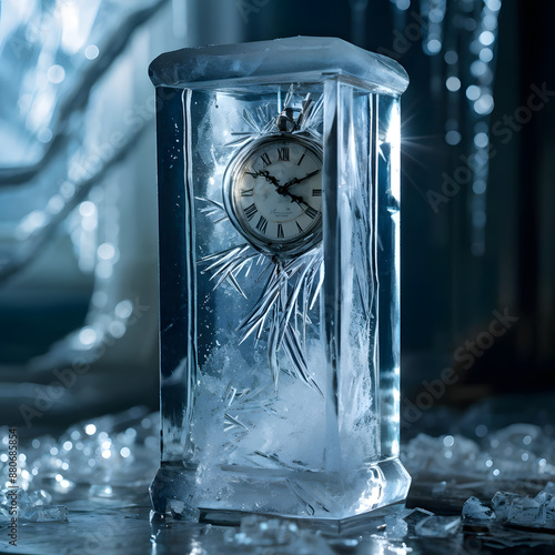 clock in glass photo