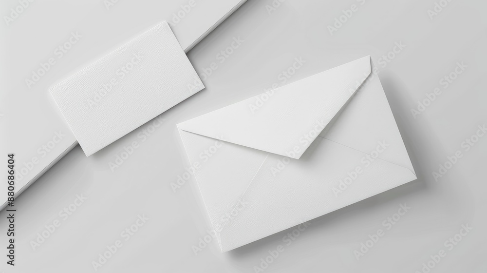 Mock up template for a white card and envelope Mock up template for a white card and envelope