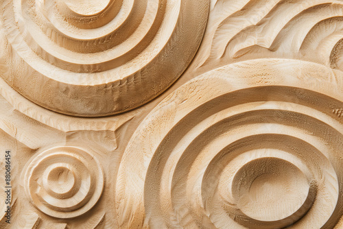 Circle texture pattern background. sandy abstract 3D background with round, textured geometric backdrop. Geometric shapes overlap creating harmonious abstract composition.