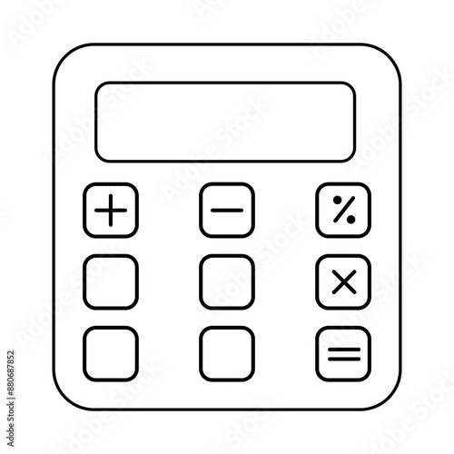 Calculator icon. Accounting calculator icon. Outline minimalist style. Calculate tool