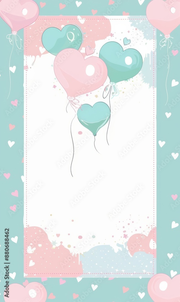 Invitation template with florals and flower and balloons, cute design for baby shower or birthday modern invitation. Invitation template with florals and flower and balloons, cute design for baby shower or birthday modern invitation.
