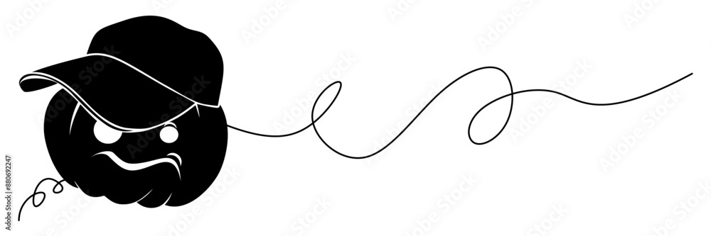 Fototapeta premium Line art pumpkin vector for a halloween day