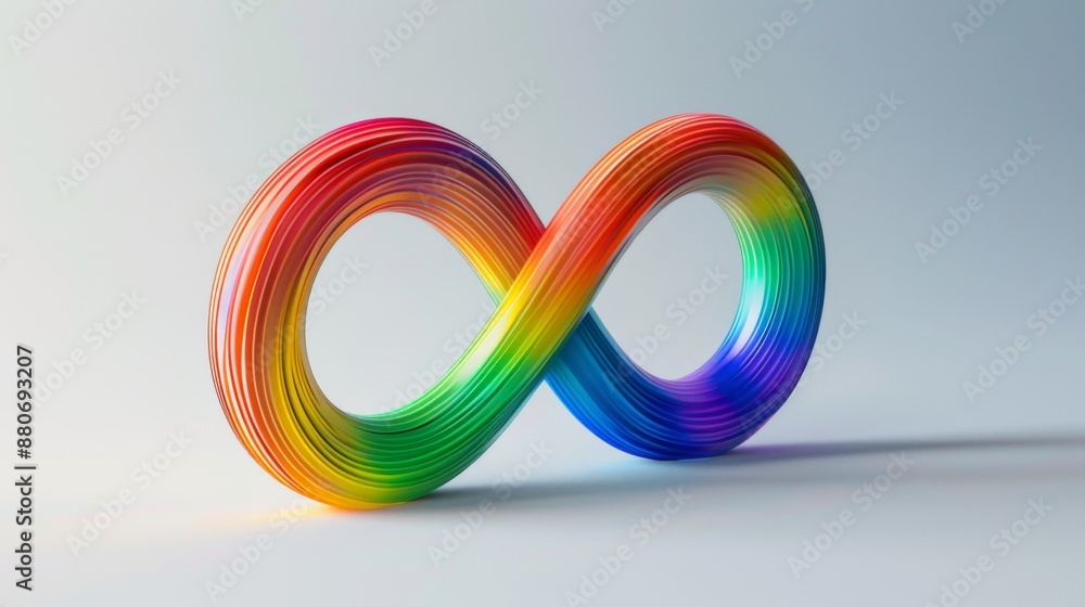 Rainbow colored infinity symbol of autism disorder Stock Illustration ...