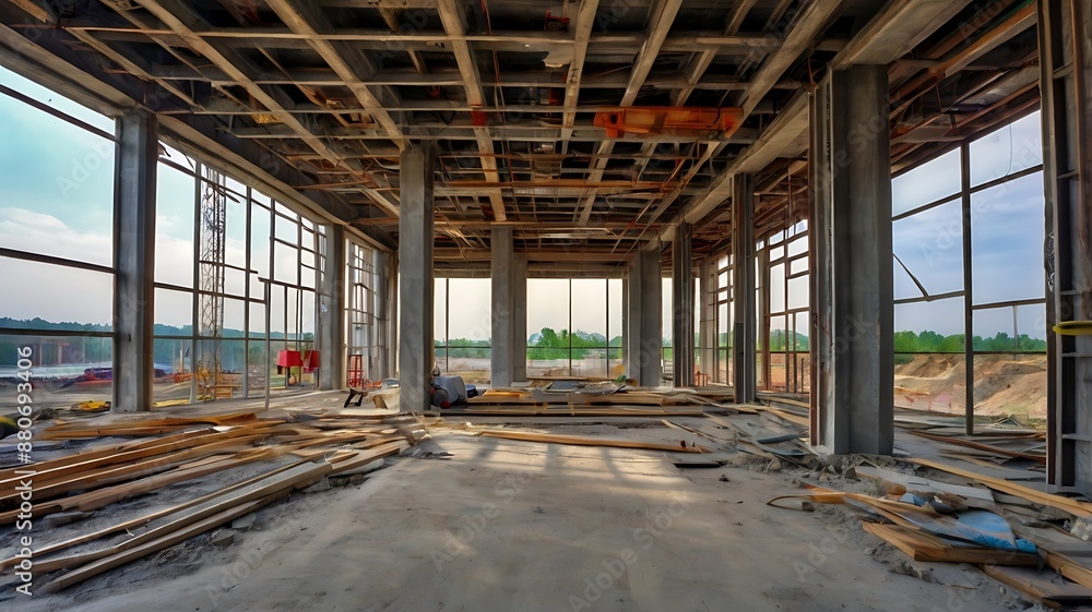 construction site with free space, blurred construction site, background construction site with free space, blurred construction site, background