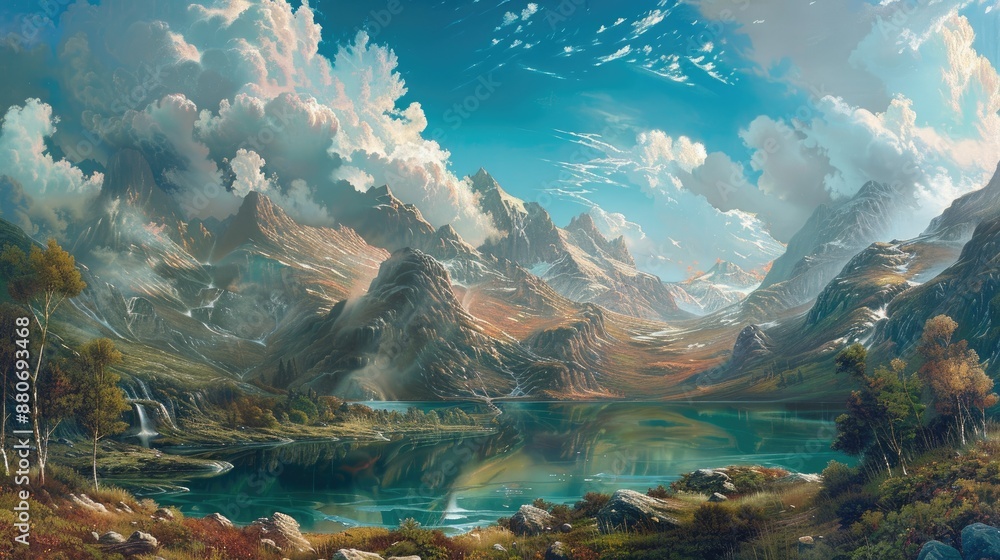Fantasy landscape art illustration environment. Fantasy landscape art illustration environment.