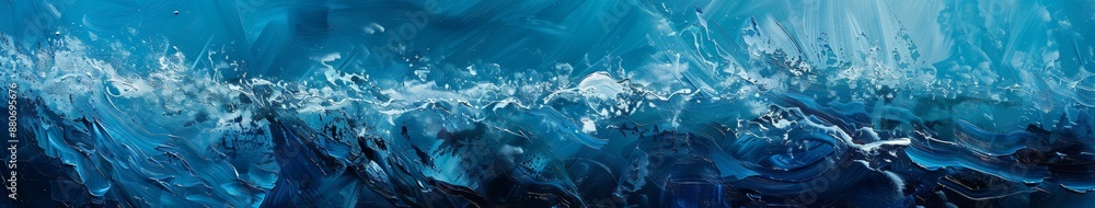 Obraz premium Abstract Wallpaper Featuring Colorful Streamlined Ocean Waves: Embracing the Freedom and Vitality of the Sea, Highlighting Water Conservation and Marine Environment Protection, Perfect for High-Resolu