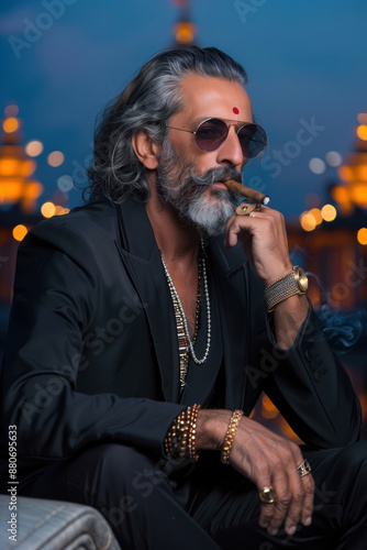 Modern Maharaja: Aghori Elegance in Spiritual Opulence photo