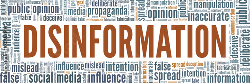 Disinformation word cloud conceptual design isolated on white background.