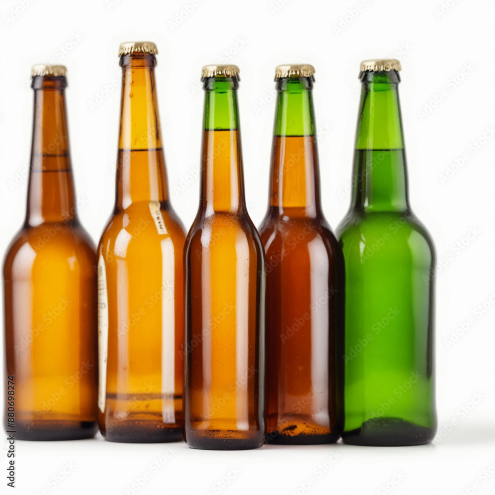 Beer bottles, isolated on white background Beer bottles, isolated on white background