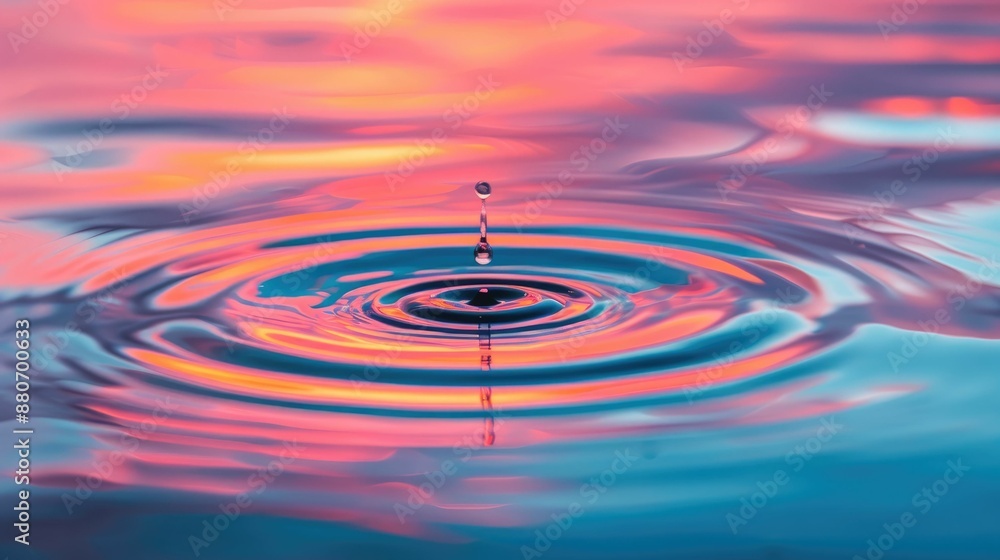Water Droplet Ripples on Colorful Surface Water Droplet Ripples on Colorful Surface