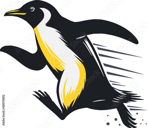 Cute Running Penguin illustration