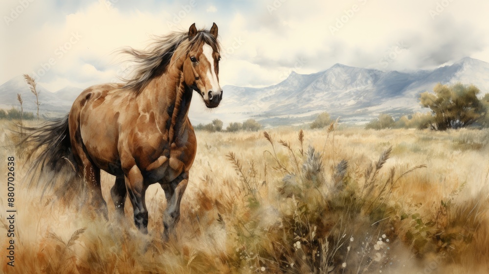 Wild Horse in natural habitat.