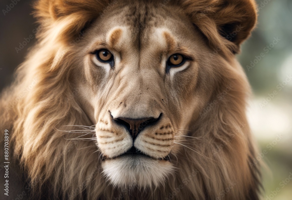 Fototapeta premium mammal wildlife felino male animal wild cat african close lion mane