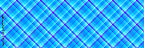 Guy check texture seamless, chequered textile plaid background. Party pattern tartan fabric vector in bright and cyan colors.