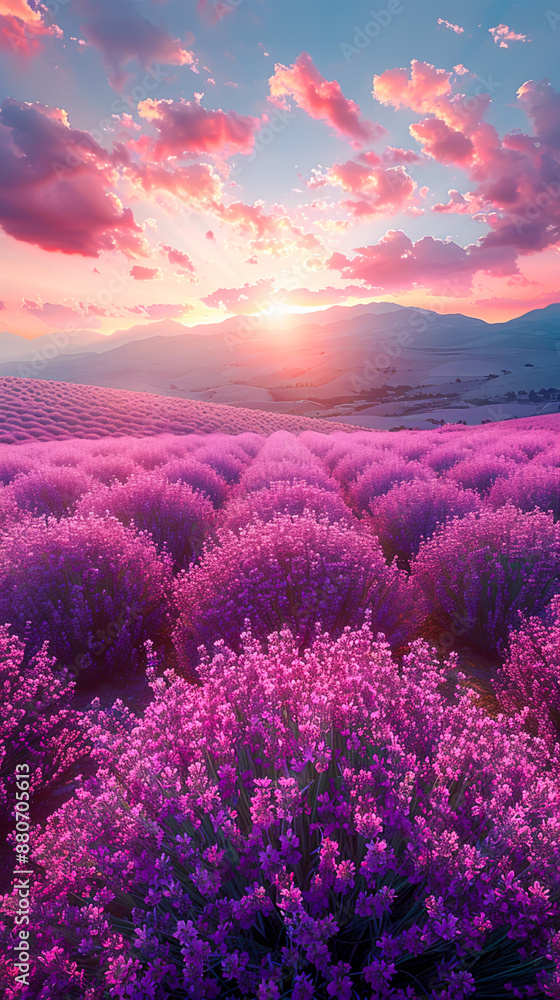 Serene Lavender Field with Soft Purple Tones under Pastel Sky - Photorealist Beauty Serene Lavender Field with Soft Purple Tones under Pastel Sky - Photorealist Beauty
