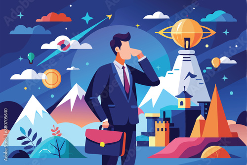 Visionary Business Leader Strategizes on King Chess Piece, Guiding Company with Foresight and Decisive Planning