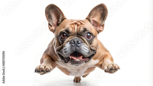 Adorable French Bulldog Leaping with Excitement photo