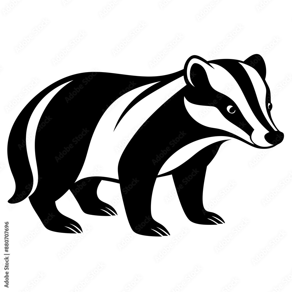 Fototapeta premium minimalist badger with clean lines 2 Vector Design and illustration
