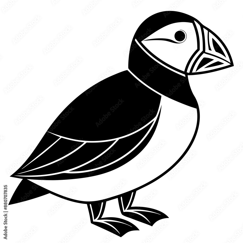minimalist puffin with clean shapes Vector Design and illustration minimalist puffin with clean shapes Vector Design and illustration