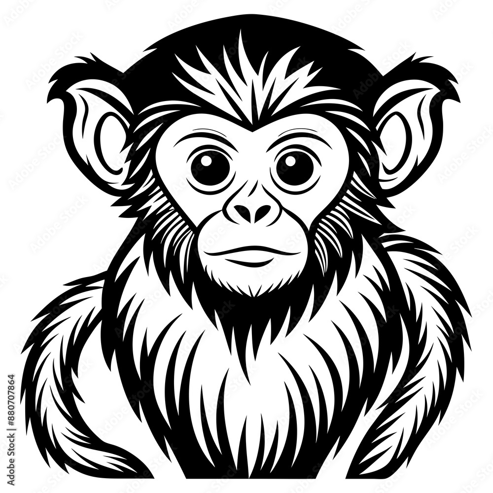 simple line art of a capuchin monkey 2 Vector Design and illustration simple line art of a capuchin monkey 2 Vector Design and illustration