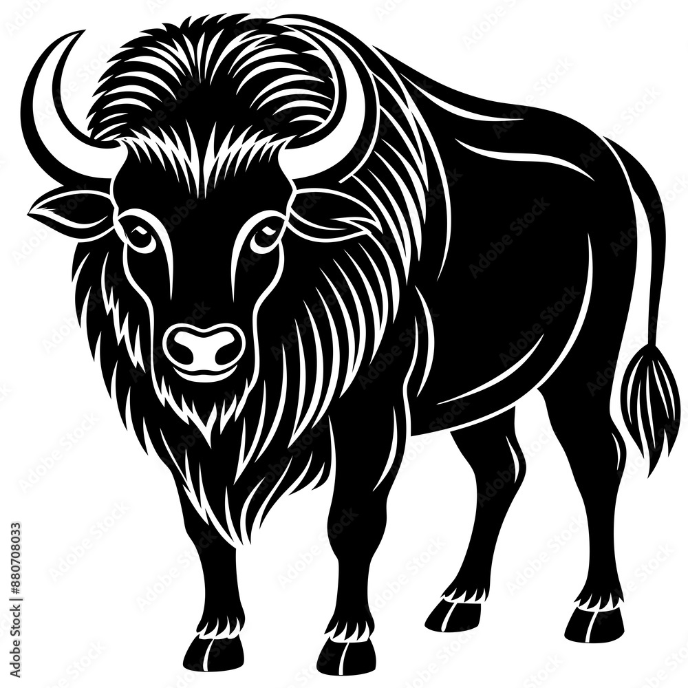 Fototapeta premium simple stylized bison 2 Vector Design and illustration