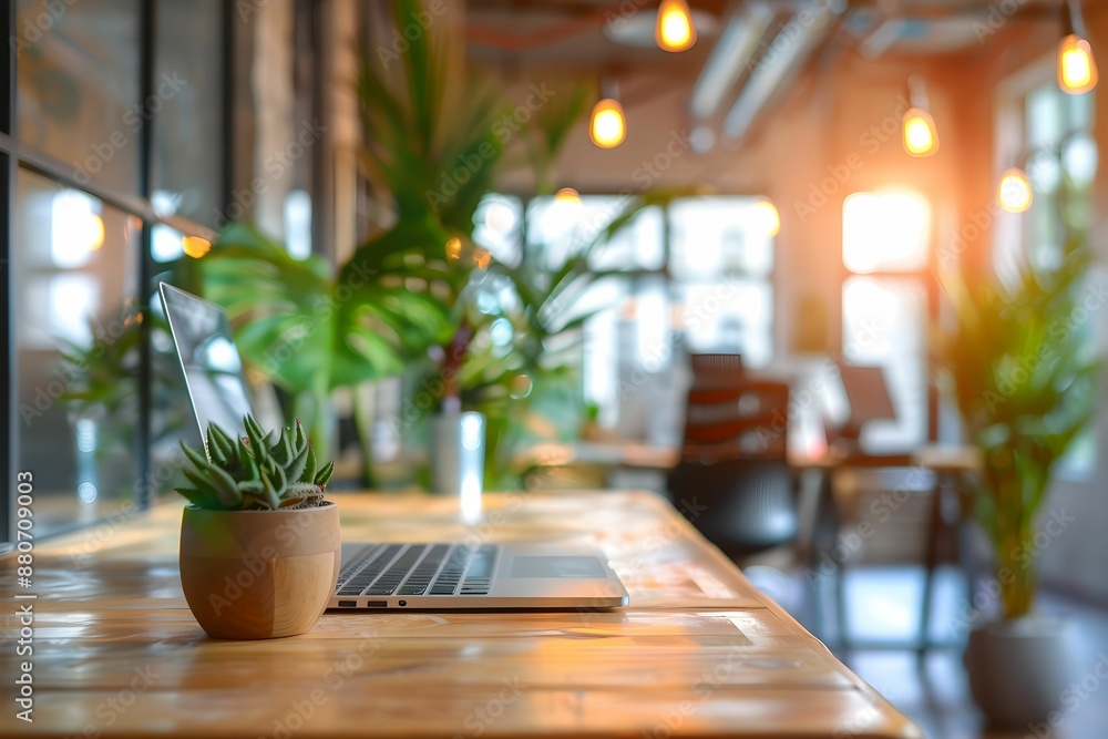 Serene Office Interior, blurred, gentle, lighting, work Serene Office Interior, blurred, gentle, lighting, work