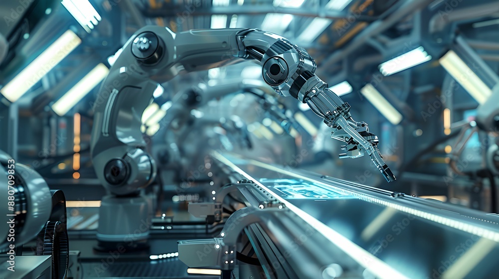 Futuristic Manufacturing Facility, Robotic Arms, Machinery, Innovation, Automation Futuristic Manufacturing Facility, Robotic Arms, Machinery, Innovation, Automation