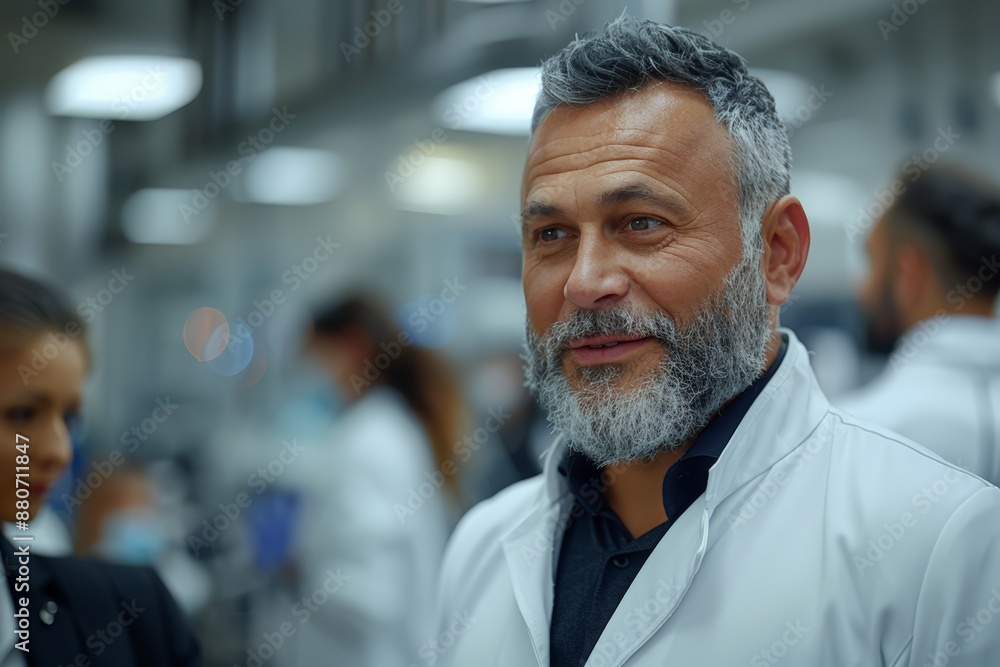 Obraz premium Smiling doctor in white coat