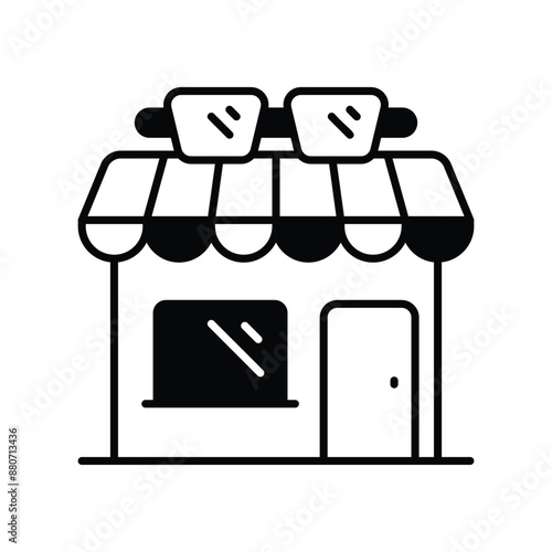 optical shop glyph icon with white background vector stock illustration
