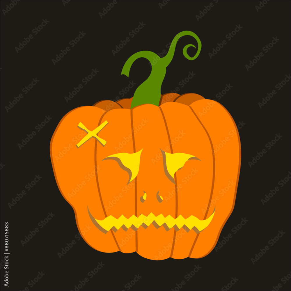 Fototapeta premium Halloween Scary Pumpkin Face