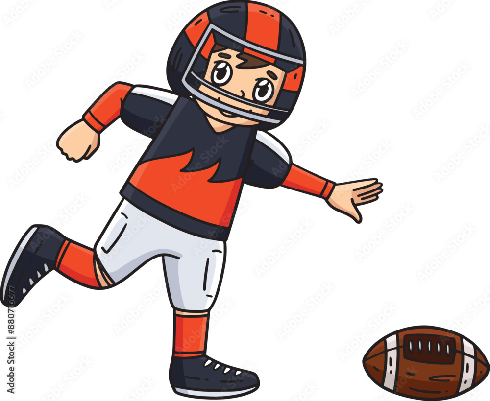 American Player Chasing Football Cartoon Clipart American Player Chasing Football Cartoon Clipart