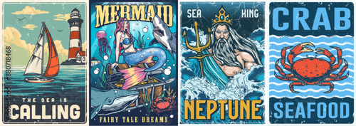 Marine adventure set stickers colorful