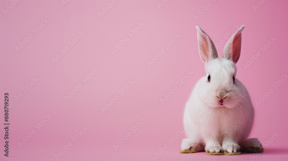 Pet care Small bunny on soft pink backdrop with space for text Portrait orientation Pet care Small bunny on soft pink backdrop with space for text Portrait orientation