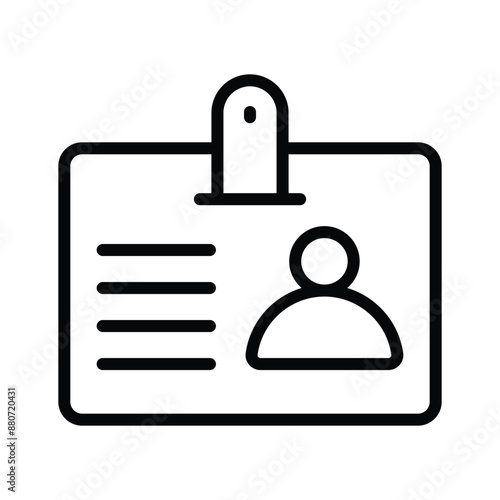 Employee id card vector design, entry pass icon in modern style