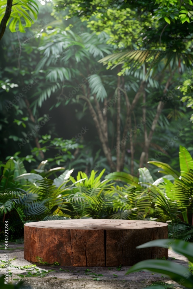 Wooden Podium in Tropical Forest Setting Wooden Podium in Tropical Forest Setting