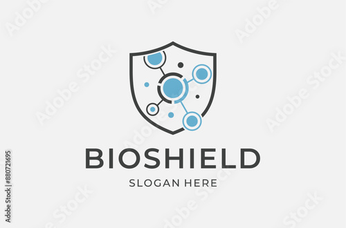bio shield logo mark premium vector