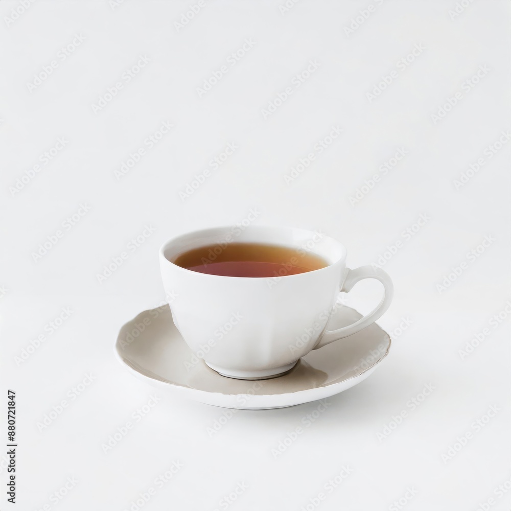 Tea in a white cup isolated on white background Tea in a white cup isolated on white background