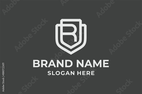 shield with letter logo mark premium vector