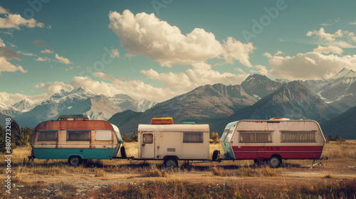 a mobile home. journey. trailer park. International Caravan Day photo