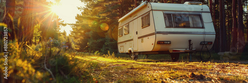 a mobile home. journey. trailer park. International Caravan Day photo
