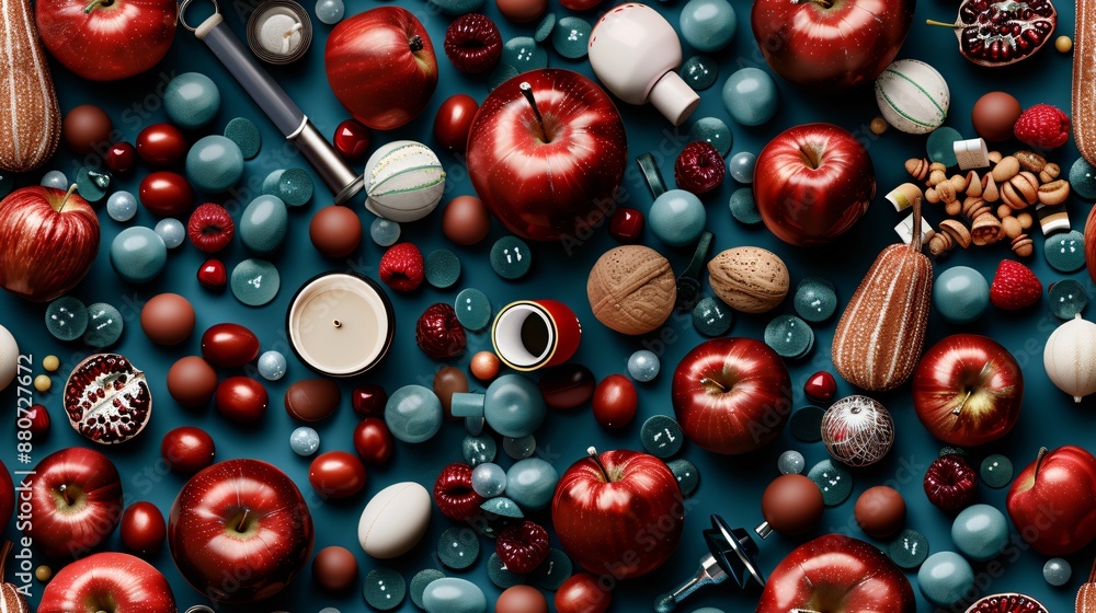 3D Back to School Seamless Pattern with Colorful Icons of Apples, Alphabets, and Numbers for Educational Designs