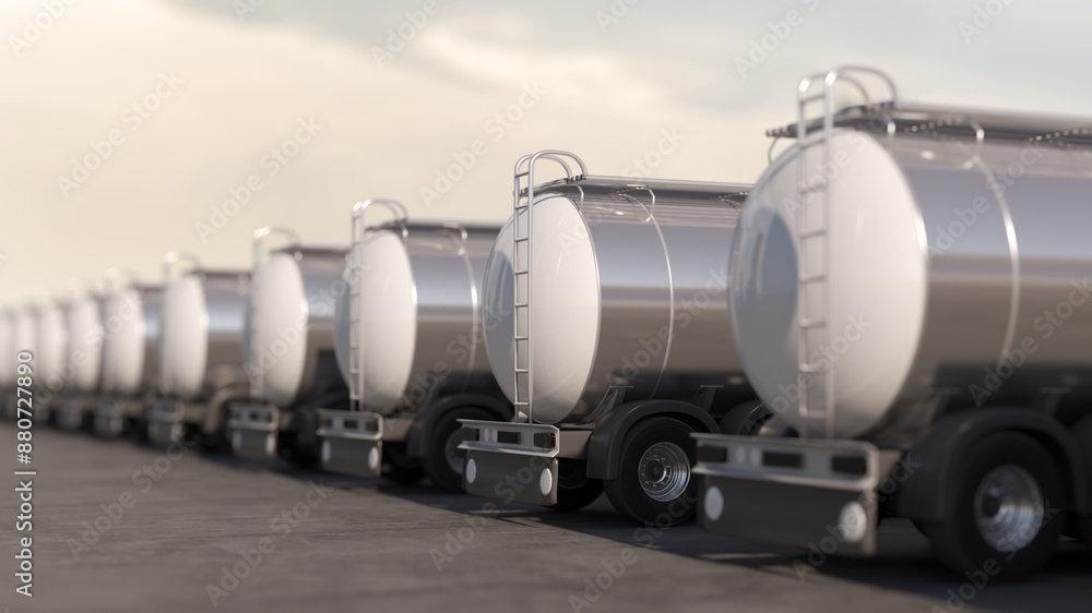 oil tanker truck in the port. 3d rendering. oil tanker truck in the port. 3d rendering.