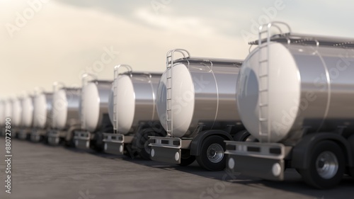 oil tanker truck in the port. 3d rendering.