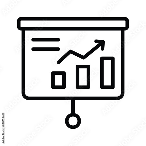 An icon of business graphical presentation, vector of statistical presentation