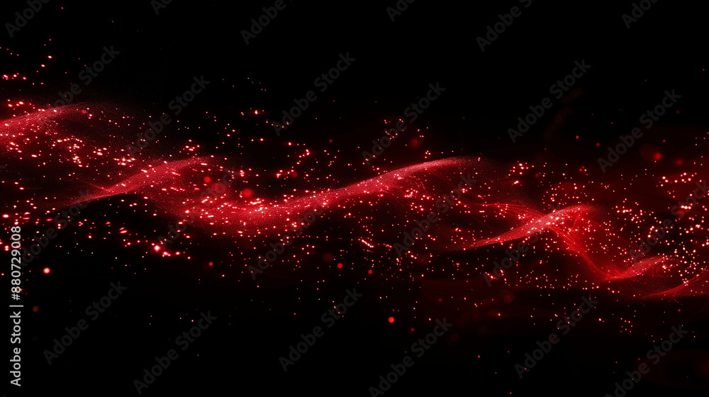 A red stream of glitter is shown in a black background. The glitter is falling in a way that it looks like it's being blown by the wind. Scene is whimsical and playful A red stream of glitter is shown in a black background. The glitter is falling in a way that it looks like it's being blown by the wind. Scene is whimsical and playful