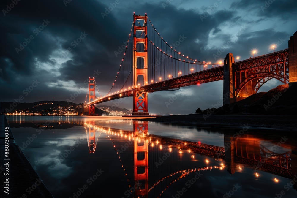 Urban Bridge The Geometric Symphony of the Modern Golden Gate, generative IA Urban Bridge The Geometric Symphony of the Modern Golden Gate, generative IA