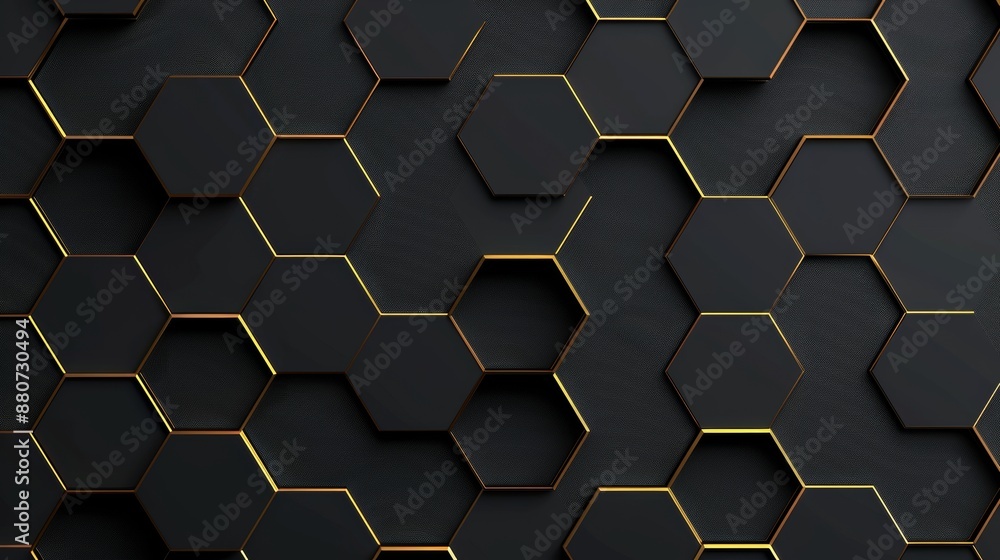 Abstract Black And Gold Hexagon Pattern Background Abstract Black And Gold Hexagon Pattern Background