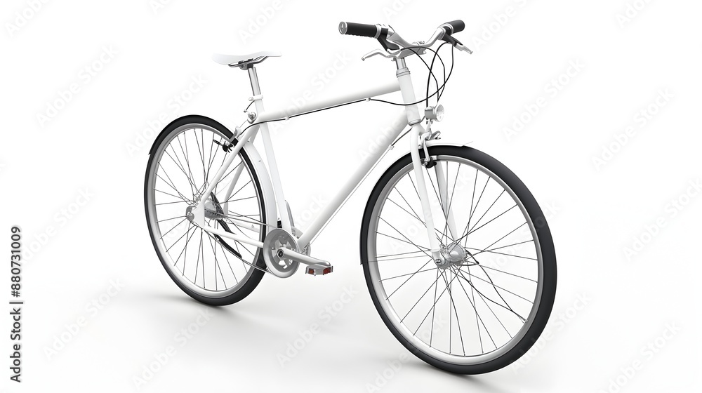 Sleek and Futuristic Modern Bicycle on White Background Sleek and Futuristic Modern Bicycle on White Background