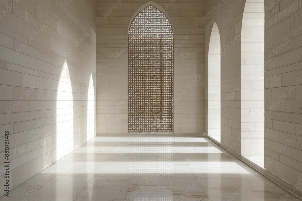 Fototapeta premium Islamic design concepts are seamlessly incorporated into the architecture, interiors, and communal areas of mosques.